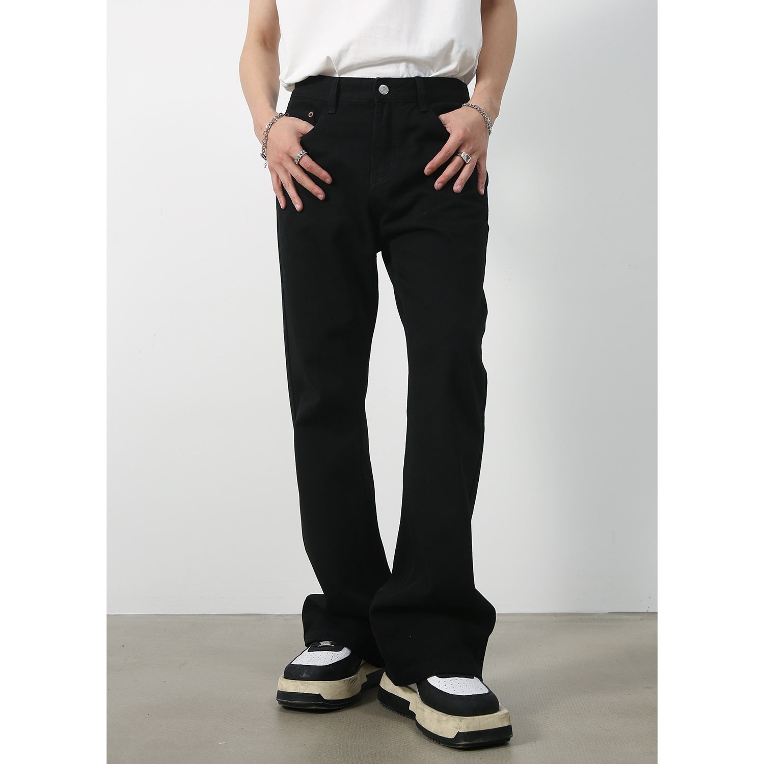 Versatile Basic Straight Fitted Boot-cut Jeans