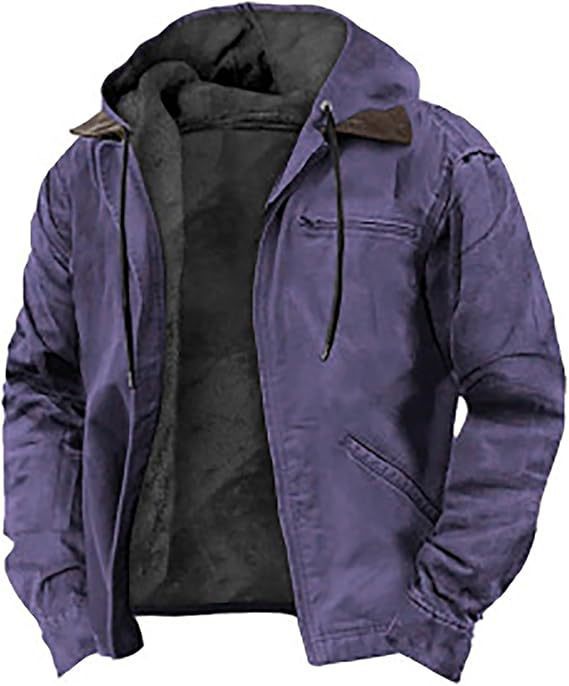 Men's Fleece-Lined Zip Pocket Jacket Coat