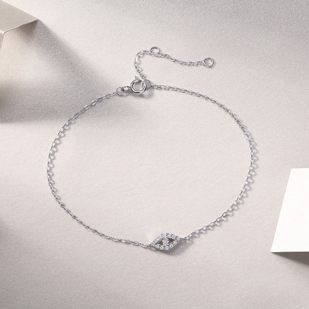 Window Of The Soul - A Fashionable And Light Luxury Jewelry Silver Bracelet And Bracelet Set With Top-quality Moissanite, S925 Silver Plated Platinum