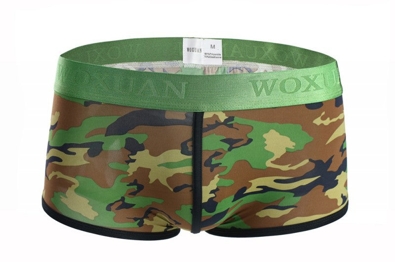 Men's Classic Camouflage Series Silky High Elastic Fashion Boxer Briefs