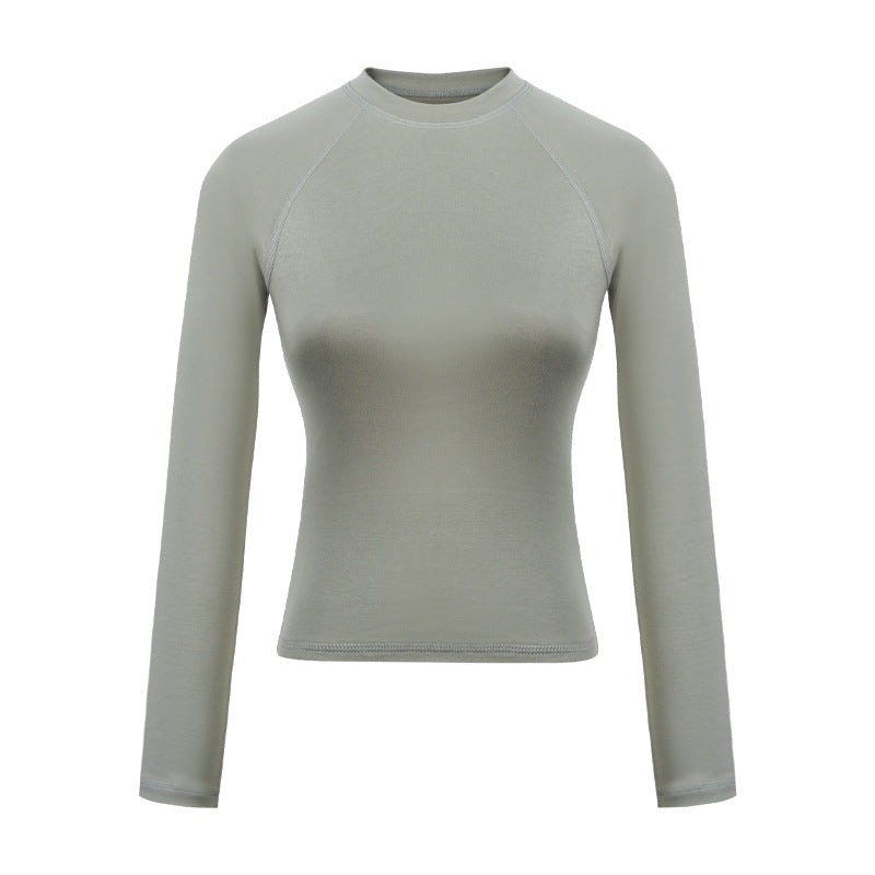 Top Long Sleeve Round Neck Raglan Sleeves T-shirt