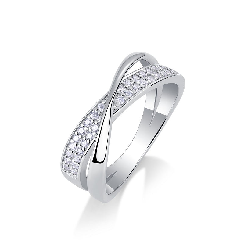 Wrap Around The Diamond Ring Luxury Fashion Set Moissanite Silver Ring