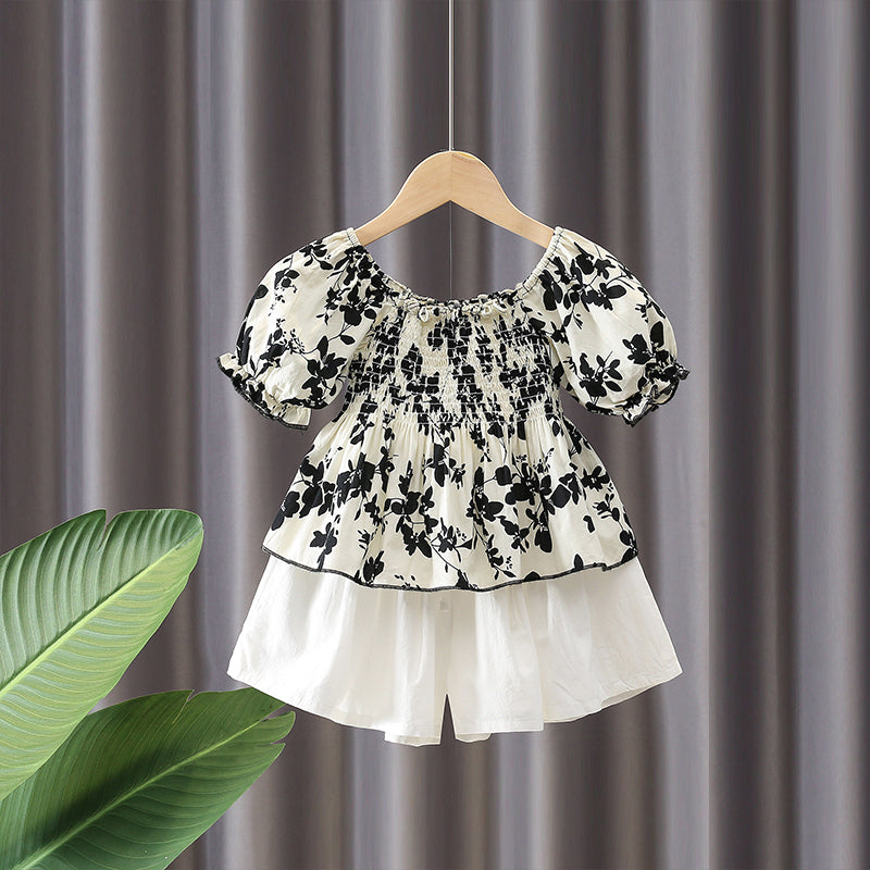 Girls Summer Suit Baby 1 6 Years Old 2 Children 3 Small Children's Clothing Western Fashion Girl