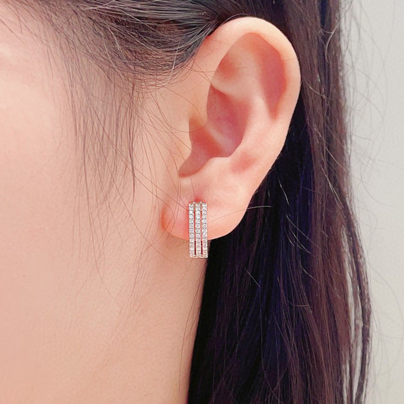 18K White Gold Diamond Earrings -Diamond Sadaf Canada