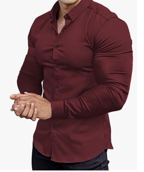 Printed Business Leisure Iron-free Solid Color Polo Collar Shirt