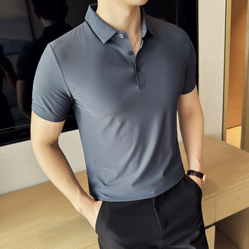 New Seamless Solid Color Thin Men's Casual T-shirt