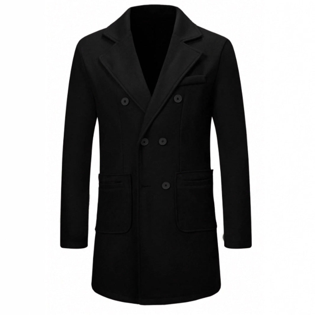 Men's Woolen Coat Woolen Coat Casual Trench Coat