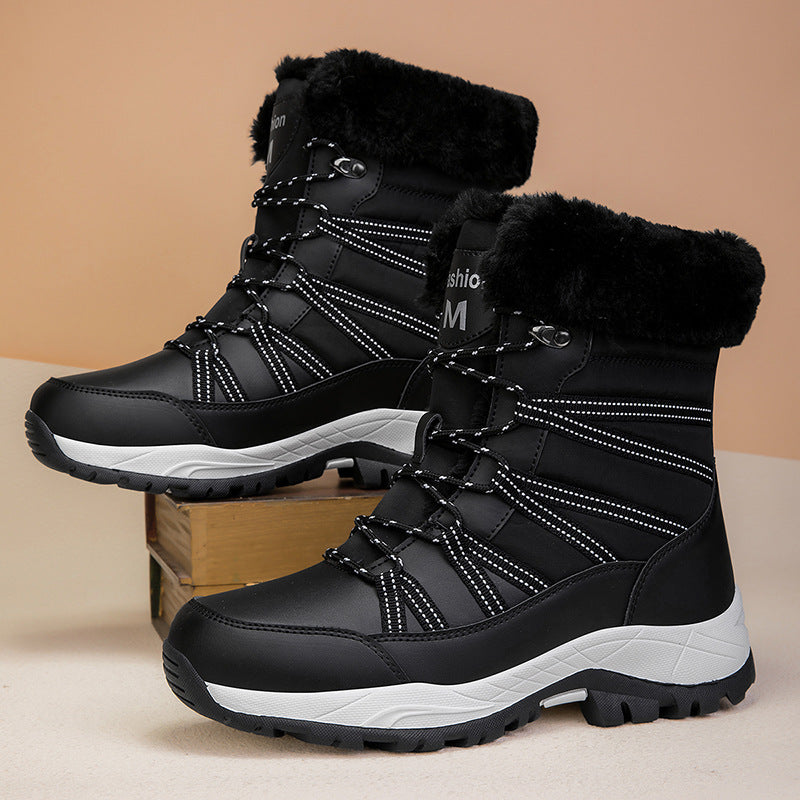 Winter Fleece-lined Thicker Non-slip Cotton-padded  Boots