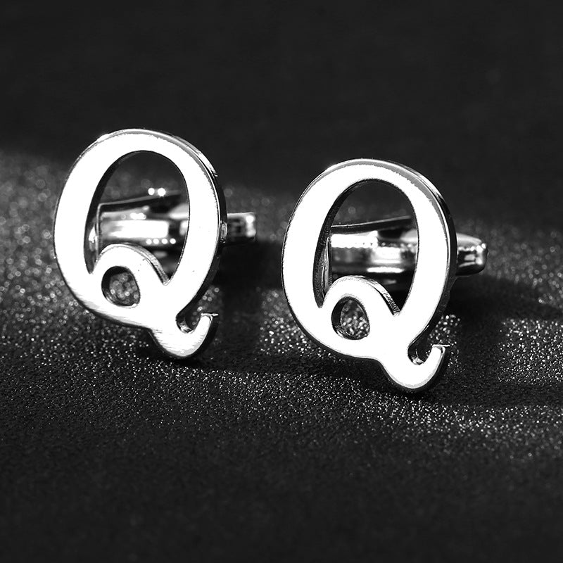 English alphabet cufflinks cuff nails men's French buttons