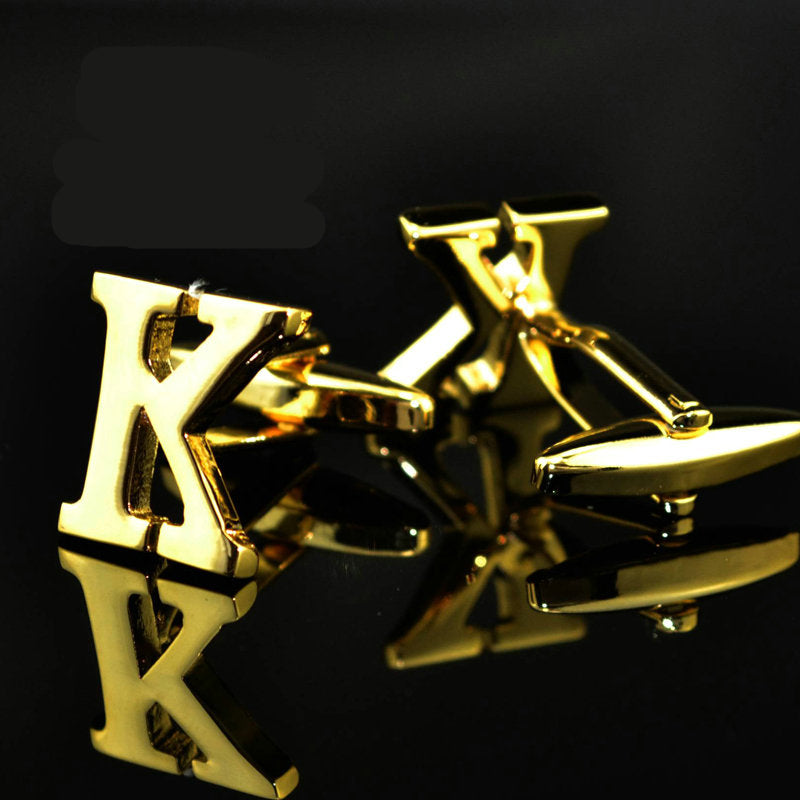 English alphabet cufflinks cuff nails men's French buttons