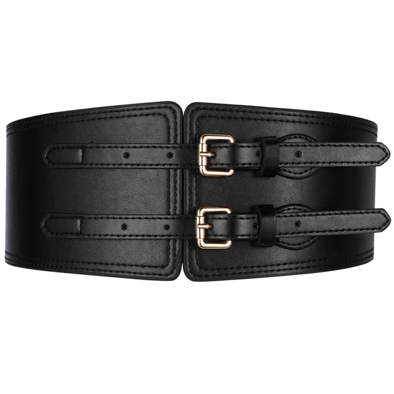 Coat Decorated With A Wide Waistband, Waist Elasticated Elastic Belt