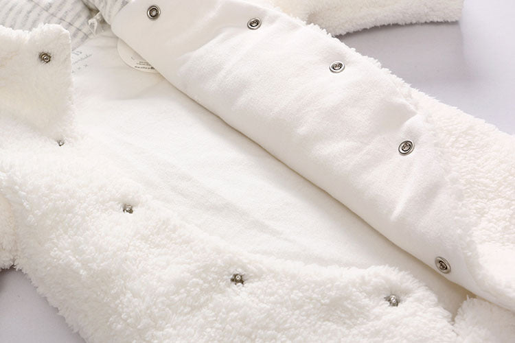 lamb winter cotton newborn baby skin thickening climb Siamese clothes cotton