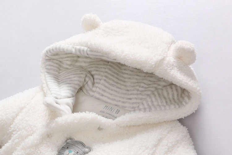 lamb winter cotton newborn baby skin thickening climb Siamese clothes cotton