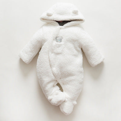 lamb winter cotton newborn baby skin thickening climb Siamese clothes cotton