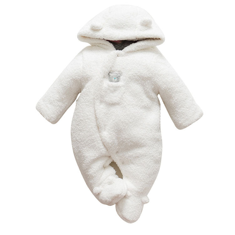 lamb winter cotton newborn baby skin thickening climb Siamese clothes cotton