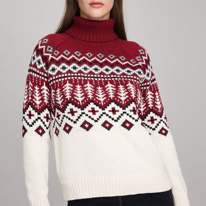 Women's Jacquard Turtleneck  Sweater