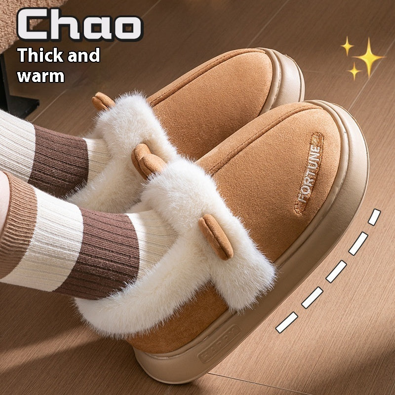 Home Indoor Warm Thick Bottom Non Slip Cotton Slippers