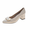 Thick Heel Shallow Shoes