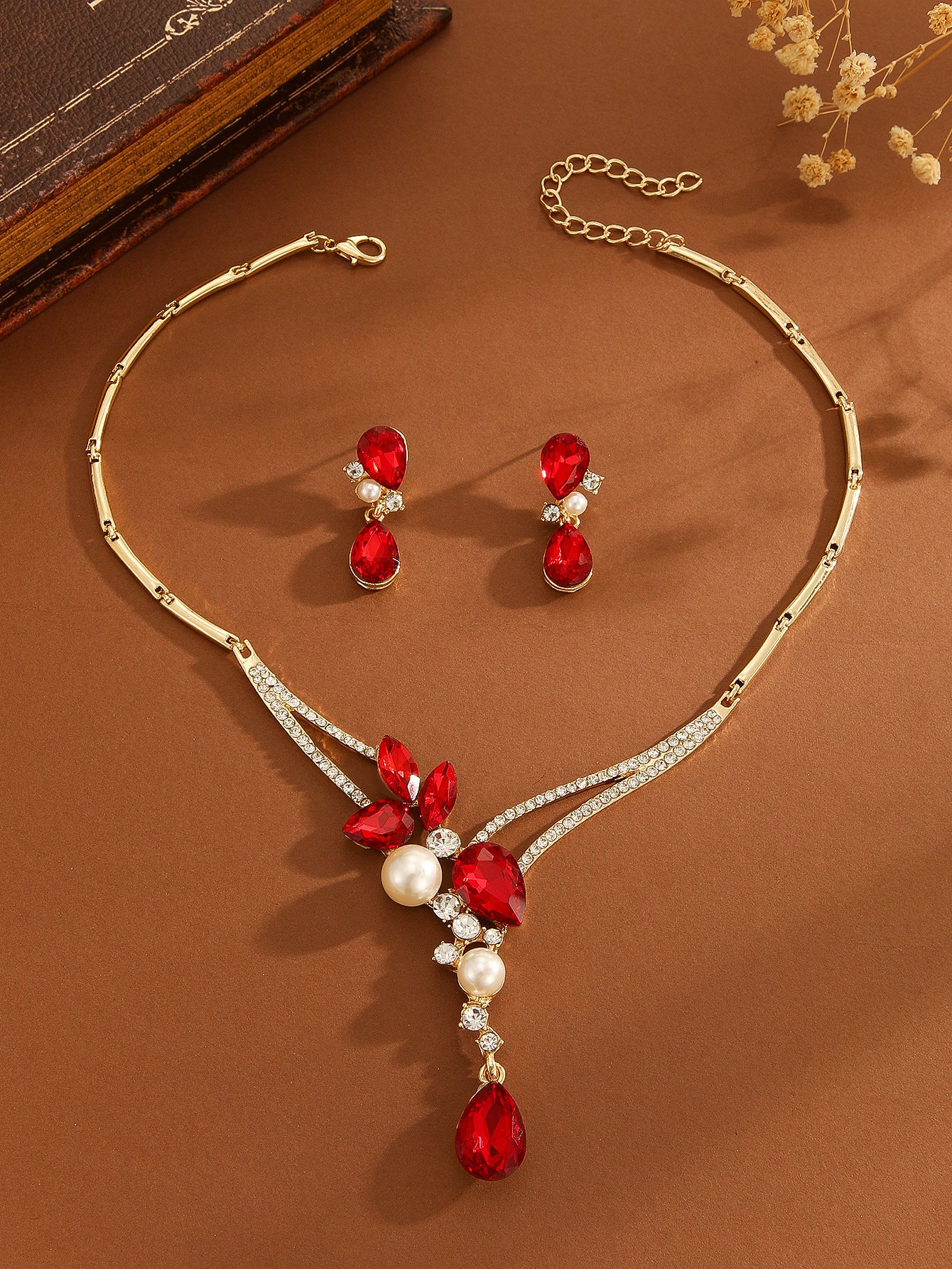 Colorful Indian Style Earrings Necklace For Women Wedding Decoration