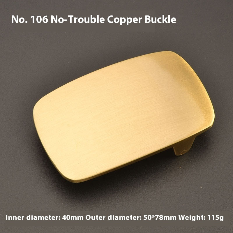 Pure Brass Belt Buckle Outer Wear Buckle Plate Pant Belt Buckle Accessories