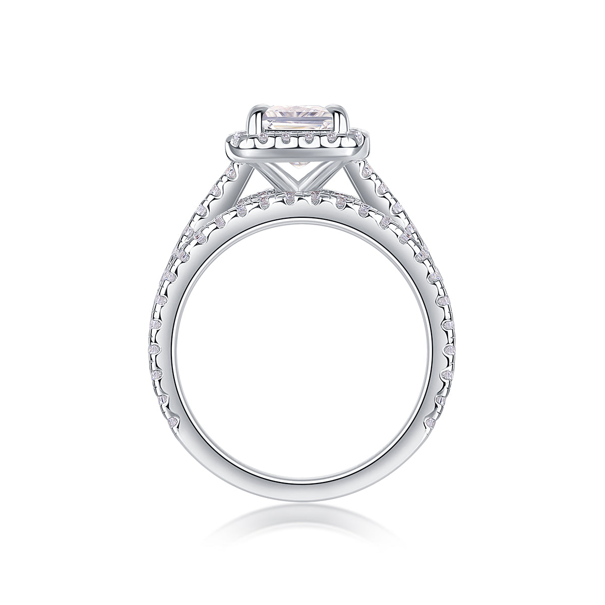 Simple And Elegant - Set With Top-quality Moissanite S925, Silver And Platinum-plated Diamond Wedding Ring. The Ring Can Be Inspected With A Diamond Pen