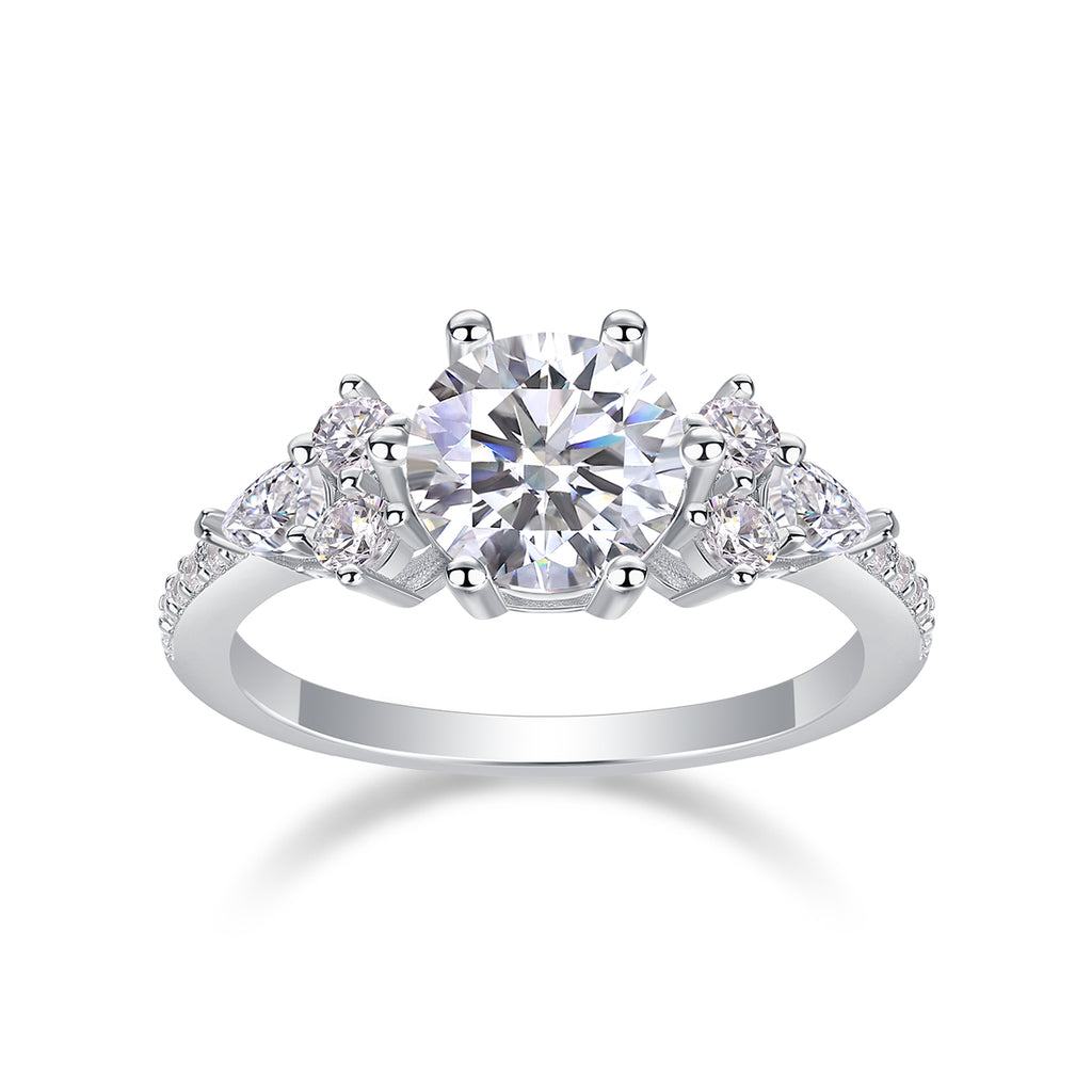 Luxury Fashion Diamond Ring Moissanite Silver Ring