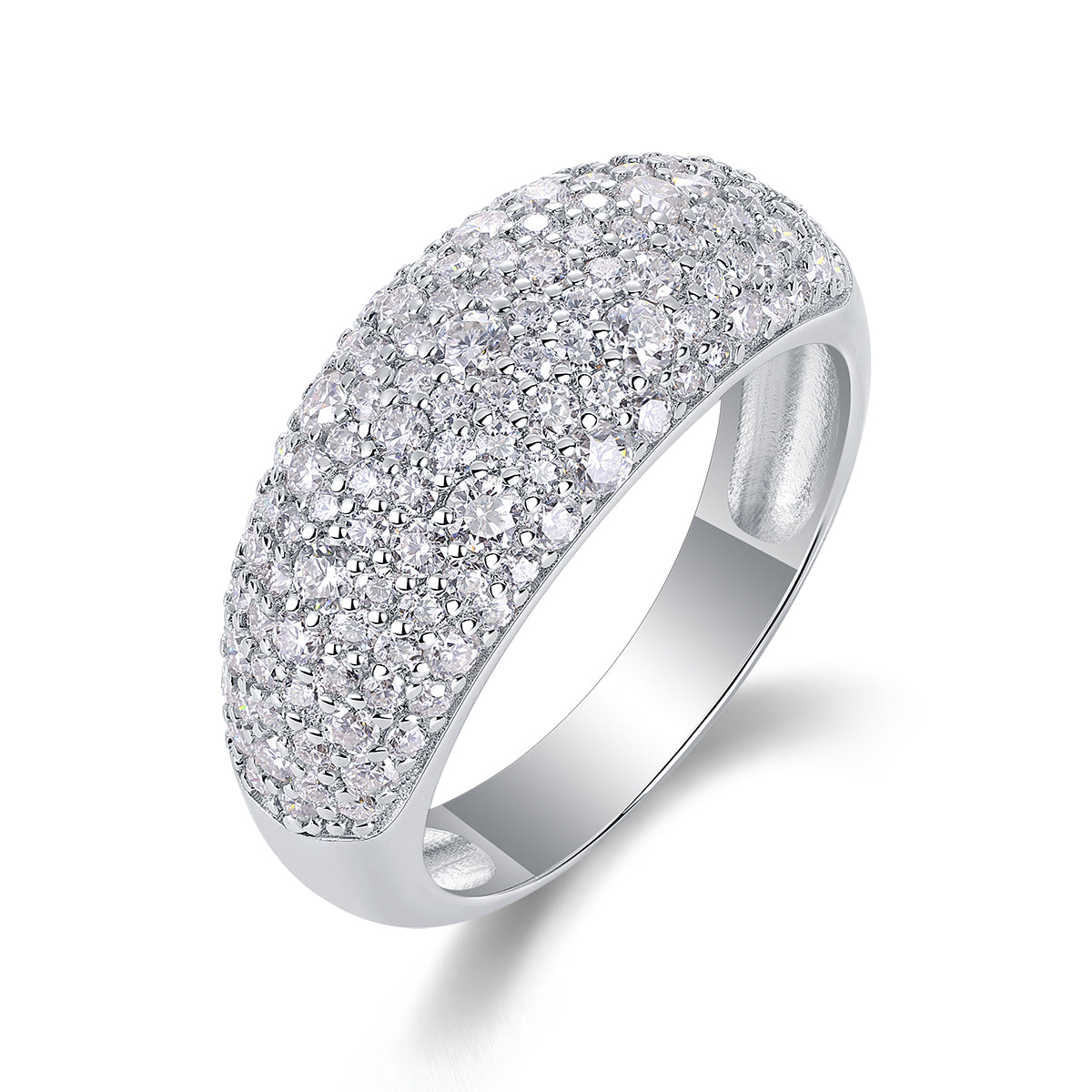 Moonlit Night Stars - A Wedding Ring Set With Top-quality Moissanite S925 Silver And Platinum-plated Diamond. The Ring Can Be Inspected With A Diamond Pen