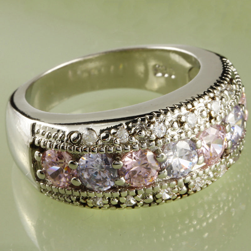 High quality zircon inlaid ring