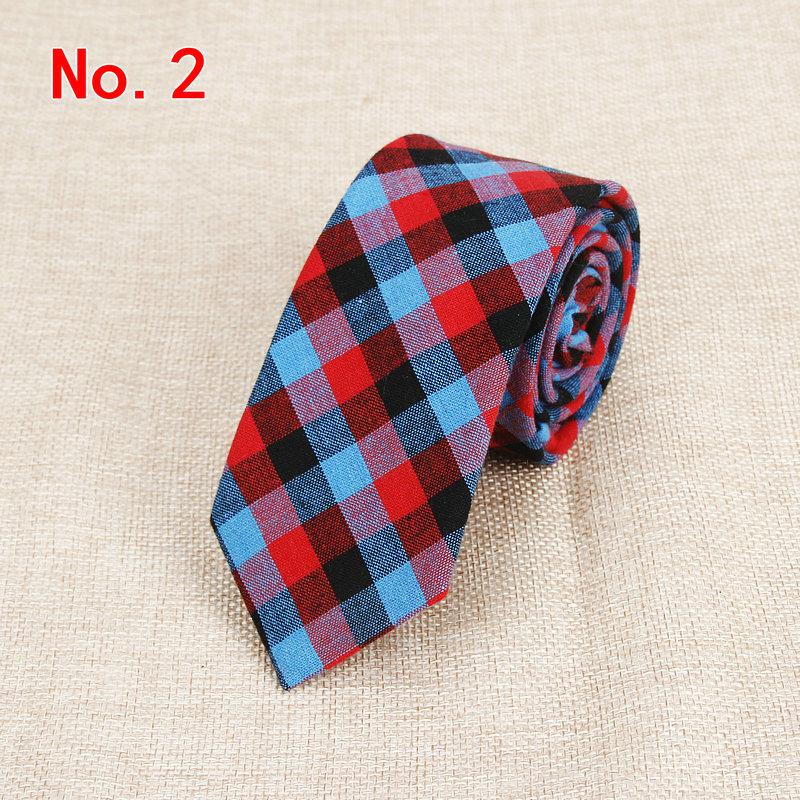 Men's cotton check tie