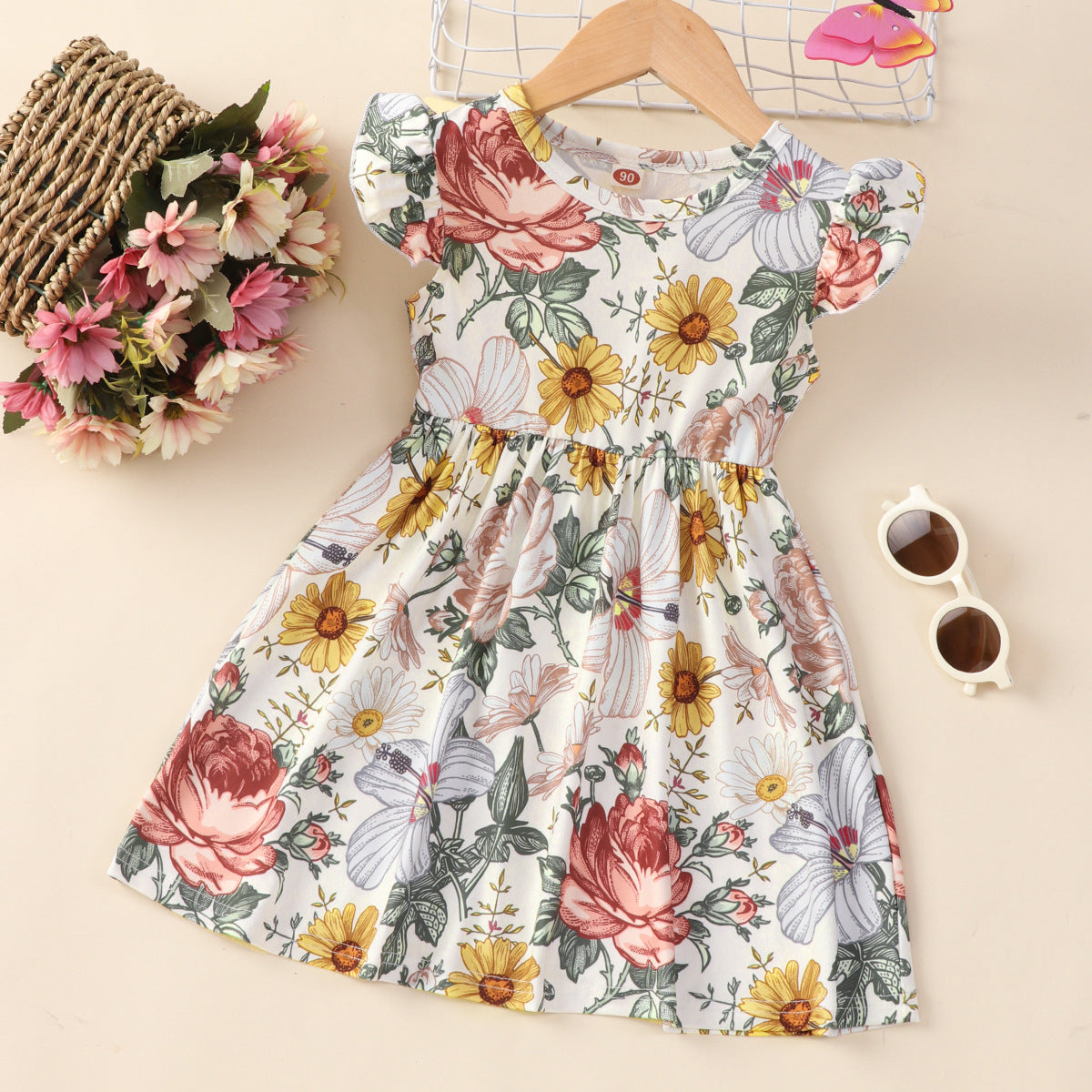 Flounced Sleeve Dress Girl  Dress