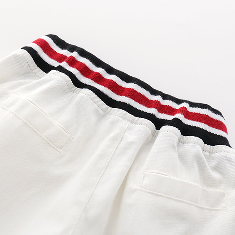 Short sleeve T-shirt white pants  suit