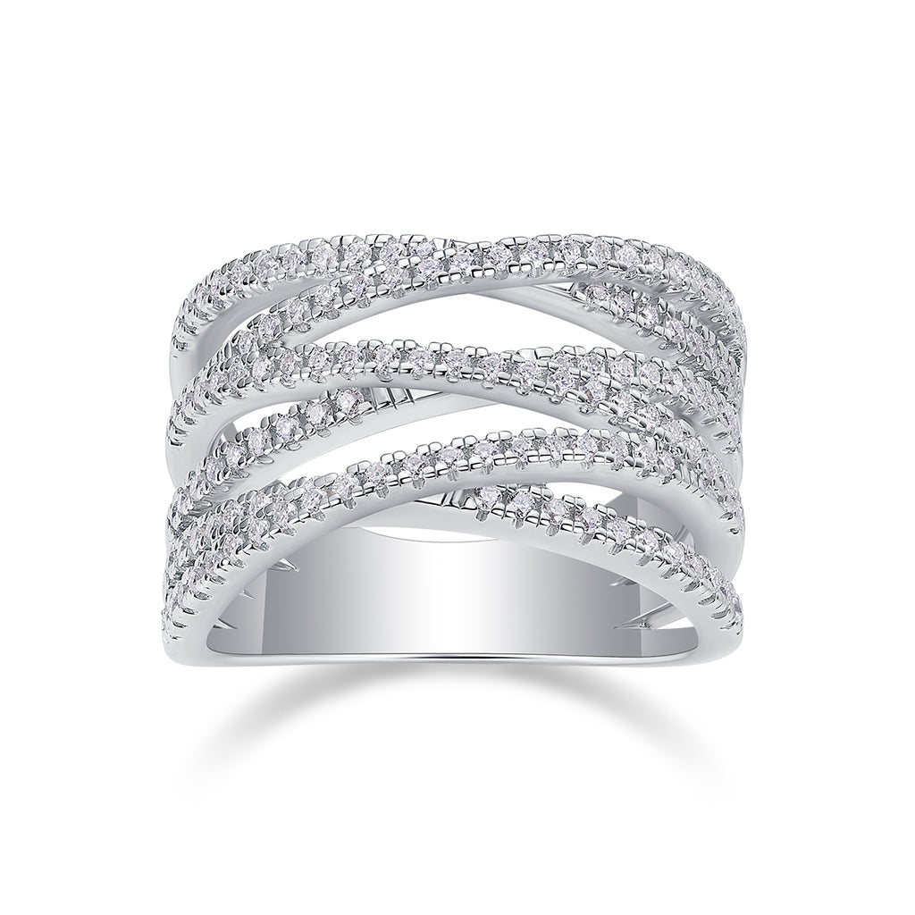 The Communication Star - Set With Top-quality Moissanite S925 Silver And Platinum-plated Diamond Wedding Ring Can Be Inspected With A Diamond Pen