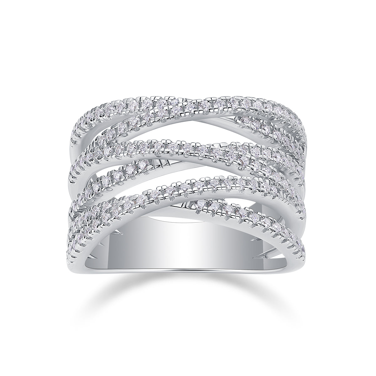 The Communication Star - Set With Top-quality Moissanite S925 Silver And Platinum-plated Diamond Wedding Ring Can Be Inspected With A Diamond Pen