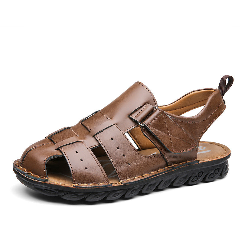 Men's Leather Sandals Soft Bottom Non-slip