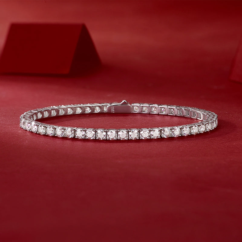 Unparalleled - Set With Top-quality Moissanite, Fashionable And Light Luxury Jewelry Silver Bracelet S925, Silver-plated Platinum