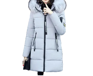 Slim thick cotton jacket large fur collar cotton suit
