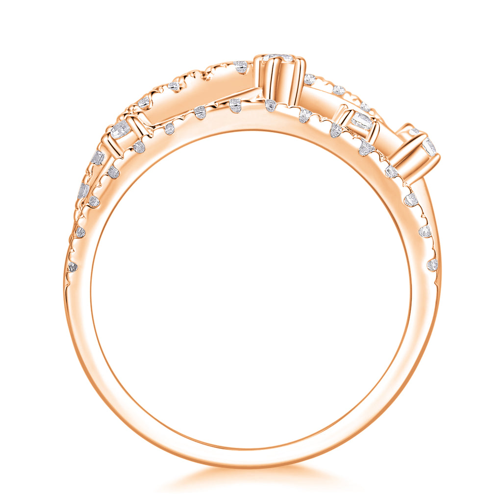 Starry Sky Boat - Set With Top-quality Moissanite S925 Silver And Platinum-plated Diamond Wedding Ring. The Ring Can Be Tested With A Diamond Pen In Gold And Rose Gold