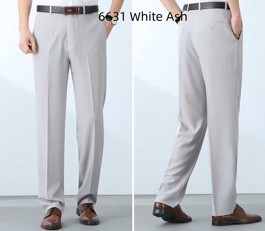 High-end Mens Lightweight Silk Pants For Middle-aged And Older Adults