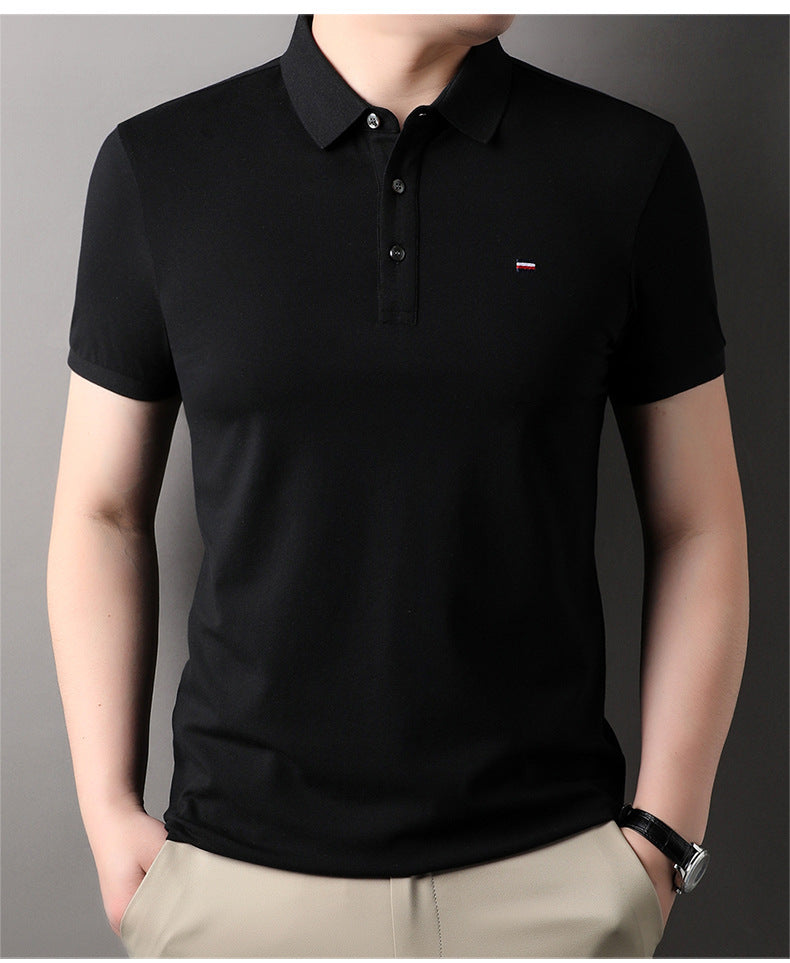Summer Short-sleeved Embroidered Men's Polo Shirt Imitation Cotton Business Casual Lapels