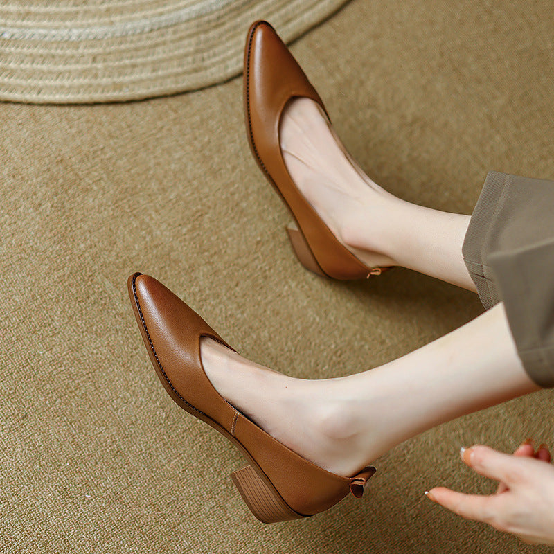 Sheepskin Low-cut Heels