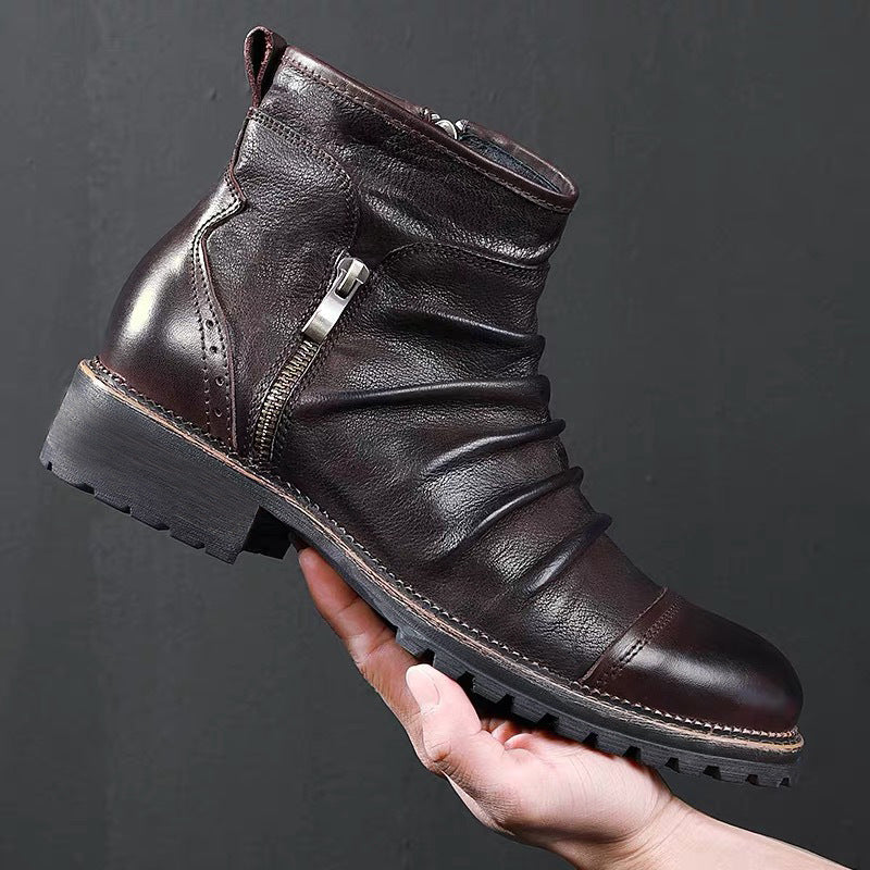 Cowboy leather high top  boots