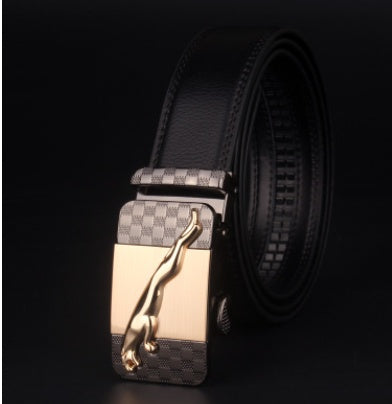 Men's 8 character buckle belt, leather smooth buckle, youth belt, leisure belt, men's Han Banchao