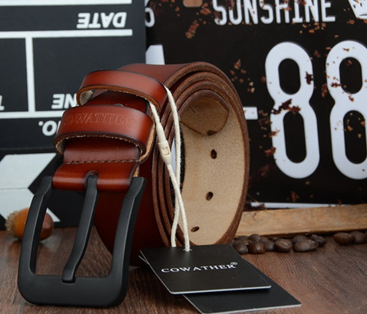 Male pin buckle belt