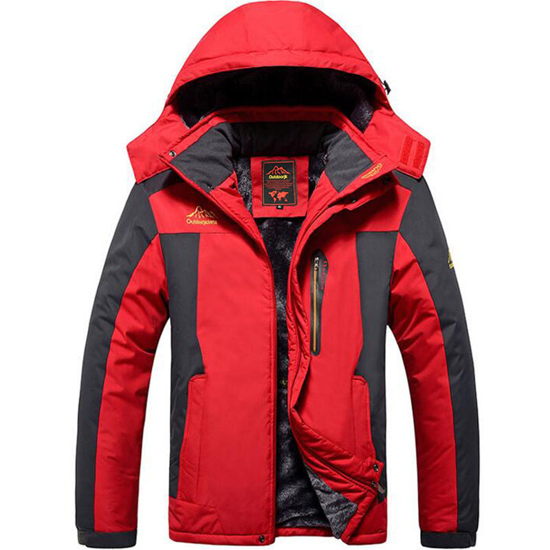 Winter Windproof And Cold-resistant Fleece-lined Thick Mountaineering Jacket