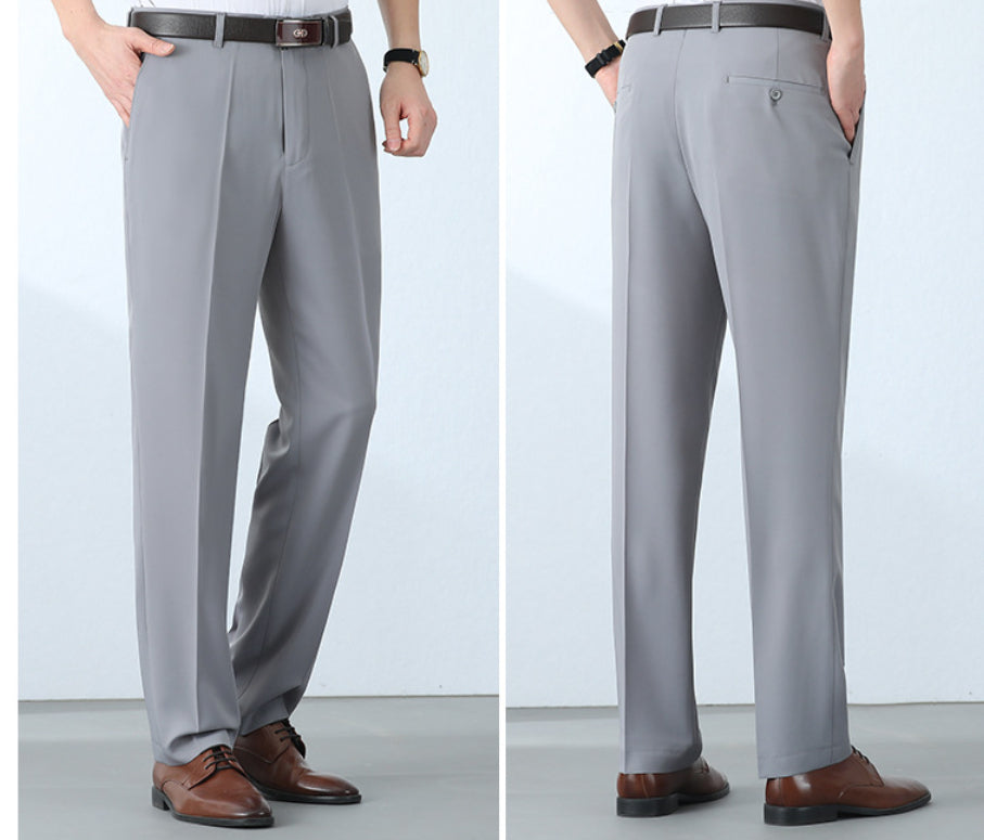High-end Mens Lightweight Silk Pants For Middle-aged And Older Adults