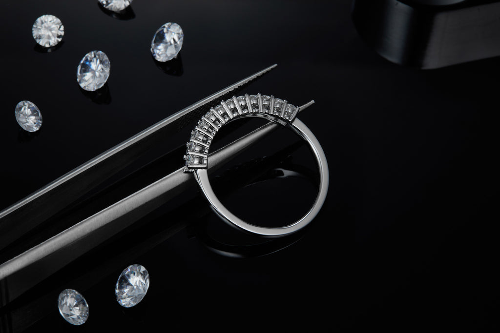 Light And Shadow Bloom - A Wedding Ring Set With Top-quality Moissanite S925 Silver And Platinum-plated Diamond Can Be Inspected With A Diamond Pen