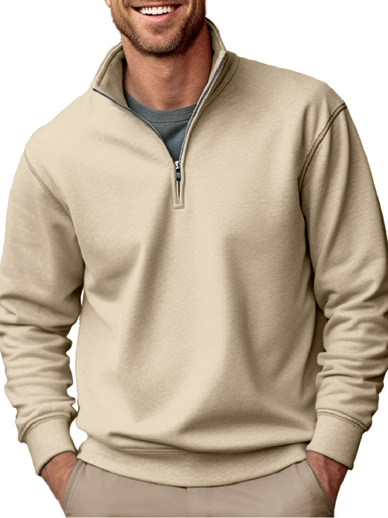 Casual Zipper Stand-up Collar  Sweater