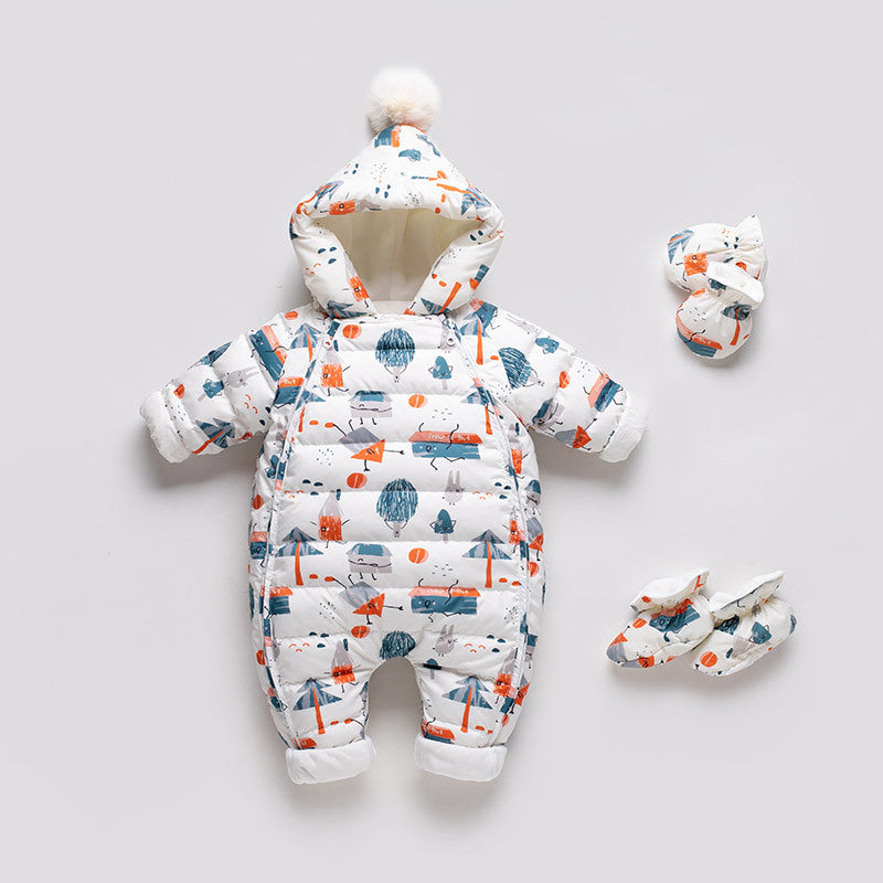 Baby Thickened Down Jacket Jumpsuit  Romper