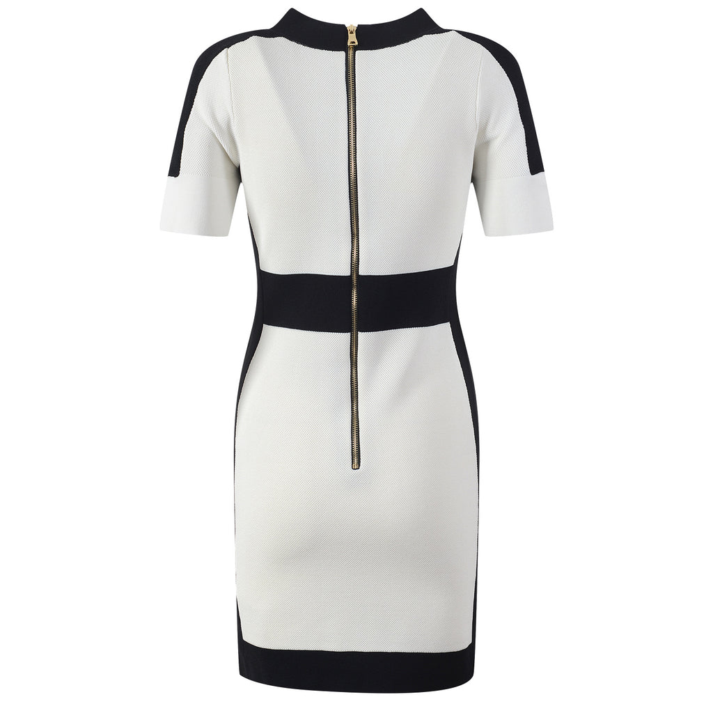 V-neck Zip Wrap Hip Skirt