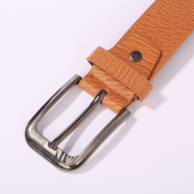 Leather Belt With A Pin Buckle For Pants